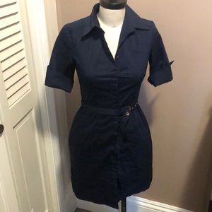 White House Black Market Navy Shirt Dress